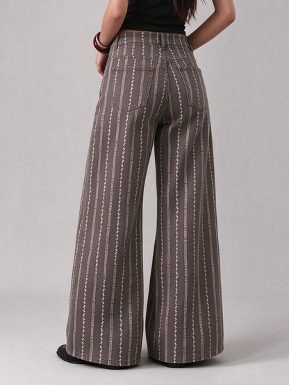 Prairie Pinstripe Wide-Leg Jeans
