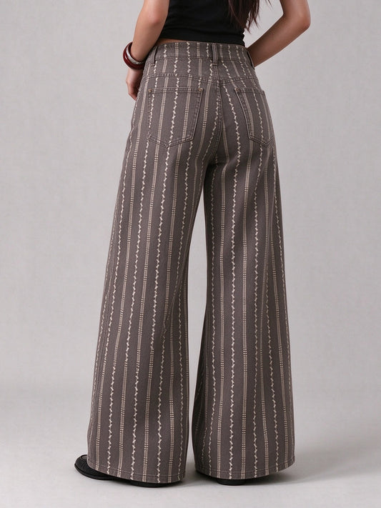 Prairie Pinstripe Wide-Leg Jeans