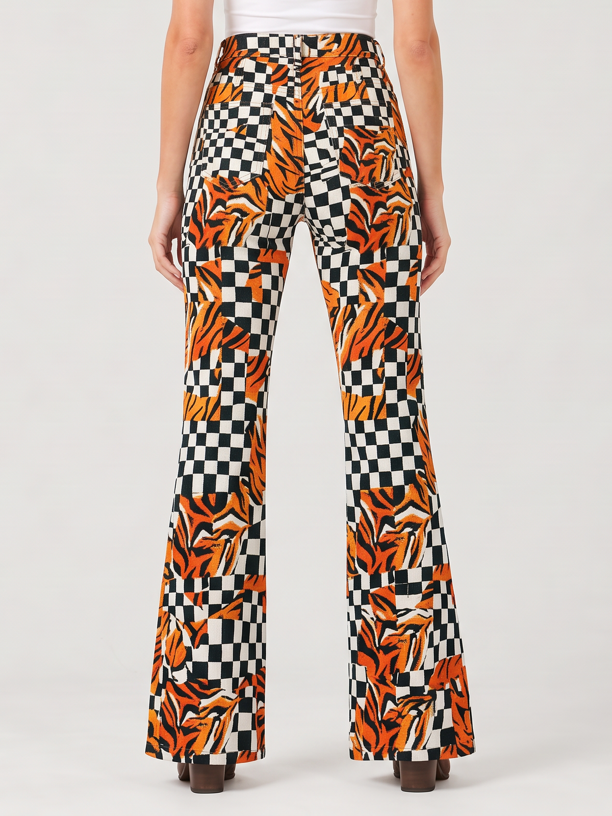 Wild Stripe Rodeo Bootcut Jeans – Back View – Riley – Orange