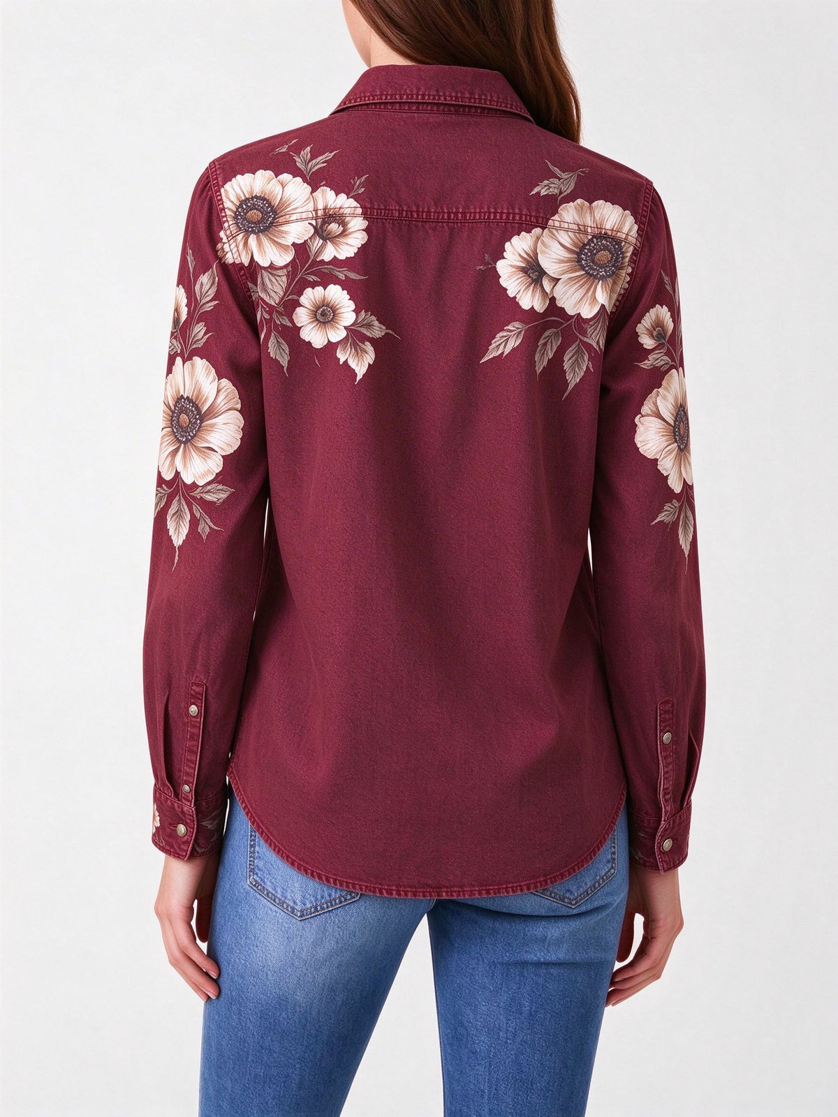 Desert Blossom Long Sleeve Denim Shirt