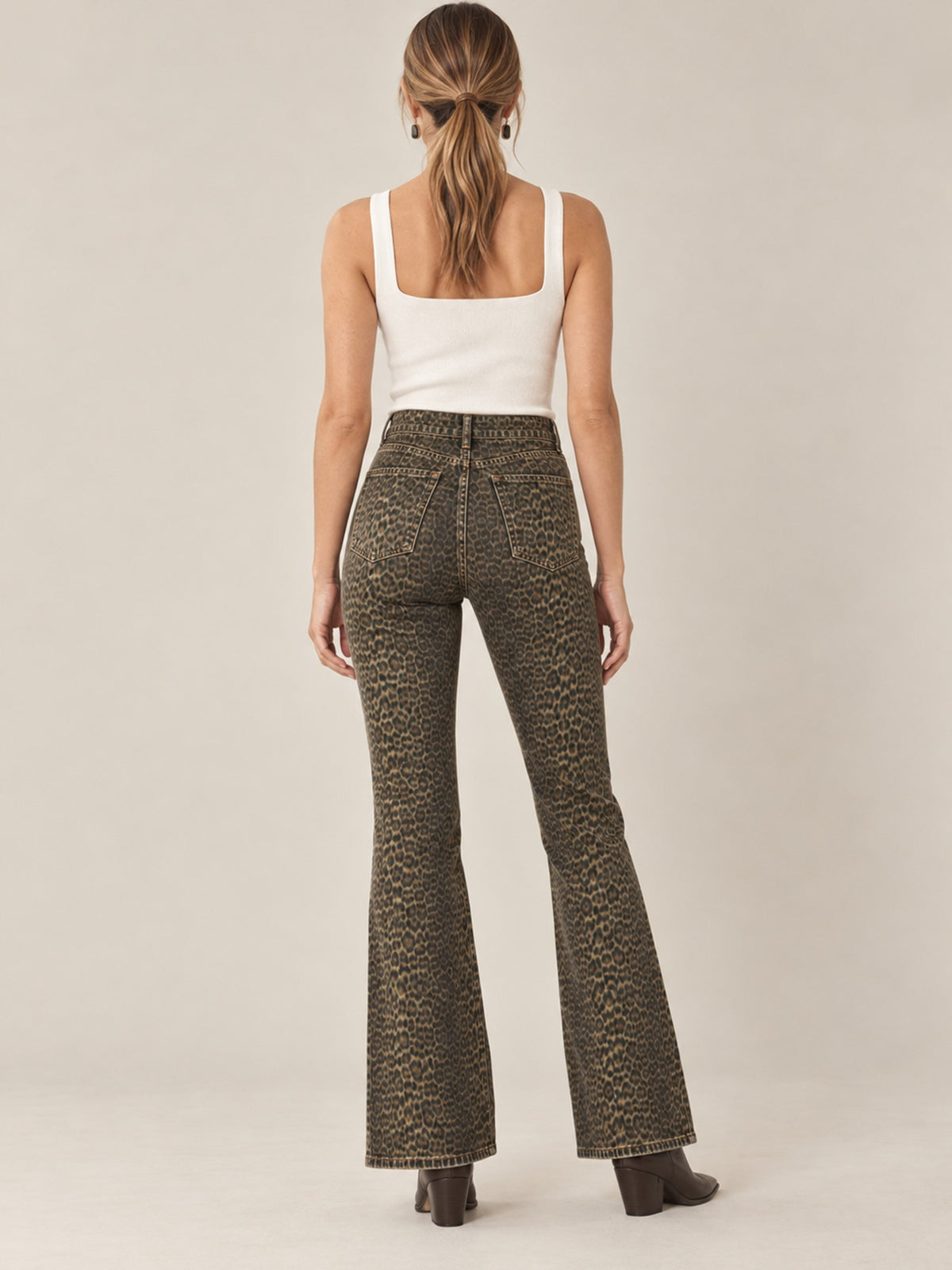 Desert Mirage Bootcut Jeans – Back View – Riley – olive