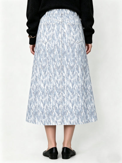 Skyline Trail Ankle-Length Denim Skirt