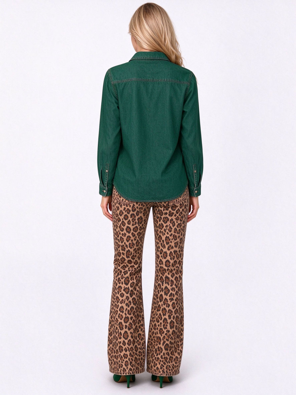 Rodeo Leopard Spot Flare Jeans