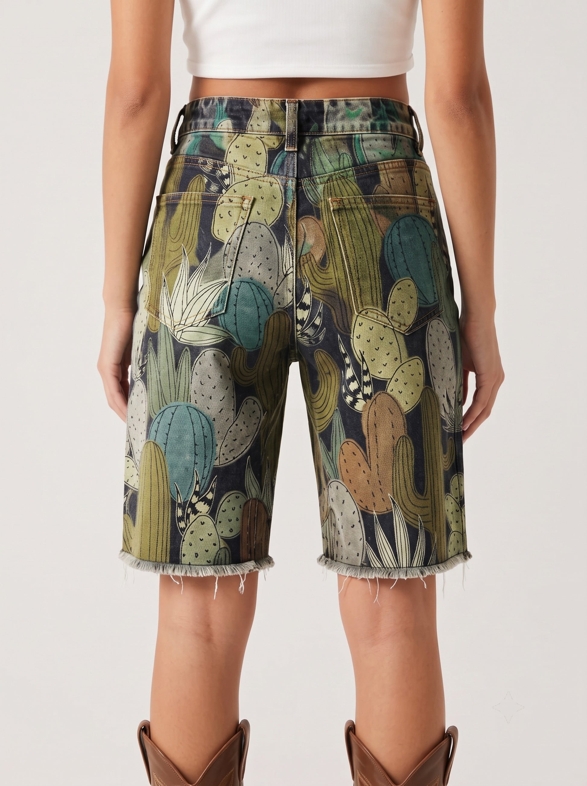 Desert Bloom Teal Botanical RB-BOT08 – Back View – Riley – teal, olive