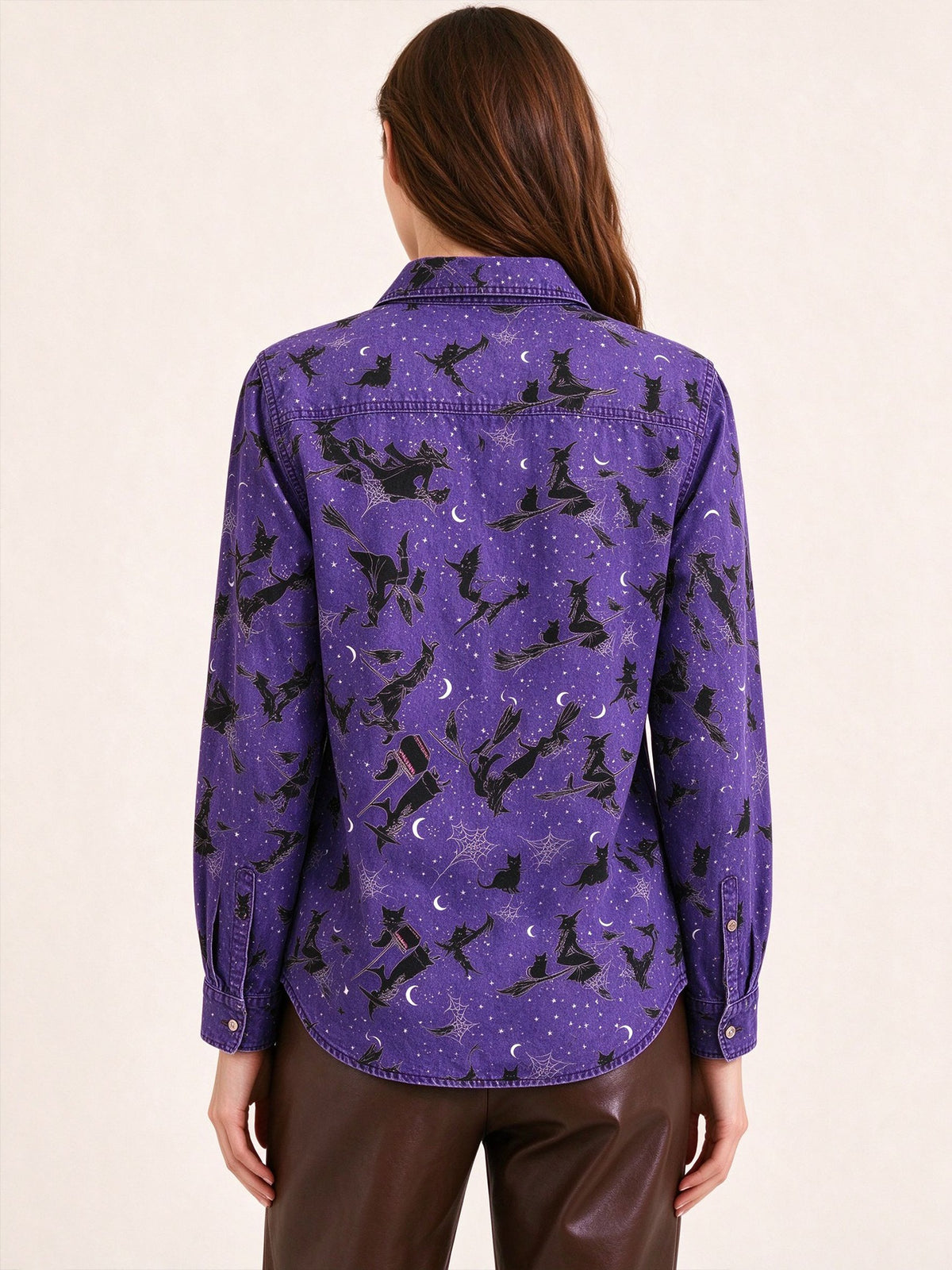 Witch's Flight Long Sleeve Denim Shirt