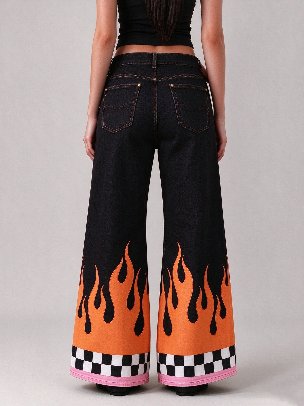 Hellfire Rodeo Blaze Wide-Leg Jeans