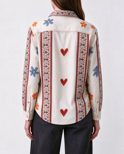 Prairie Heart Dance Long Sleeve Denim Shirt