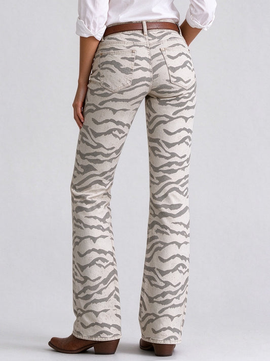 Badlands Zebra Low-Rise Bootcut Jeans