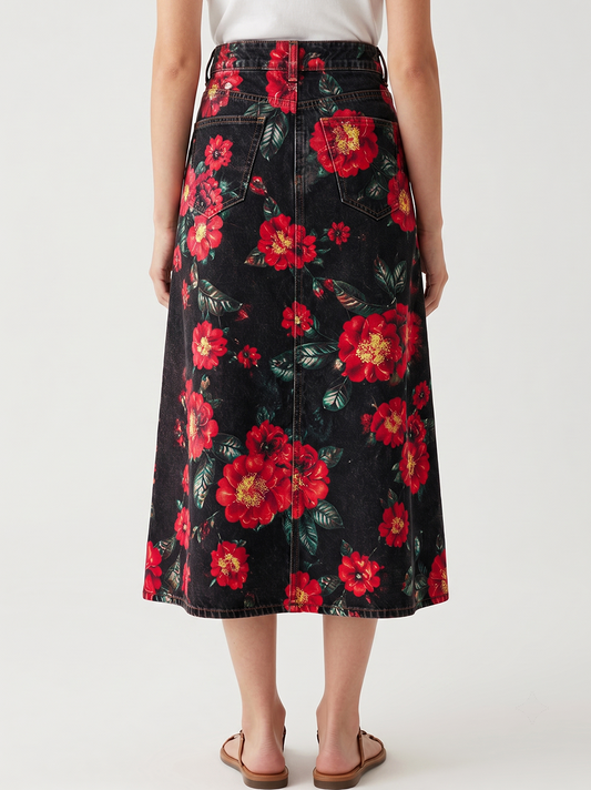 Rustic Rose RB-SKT10 – Back View – Jessie – black, red
