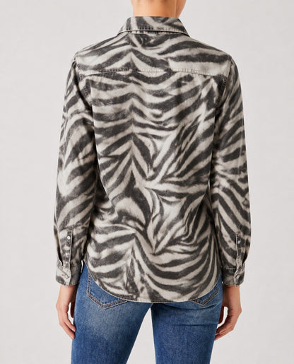 Prairie Zebra RB-TOP16 – Back View – Riley – Gray