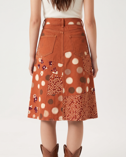 Rust Dots RB-SKT03 – Back View – Jessie – Rust Orange