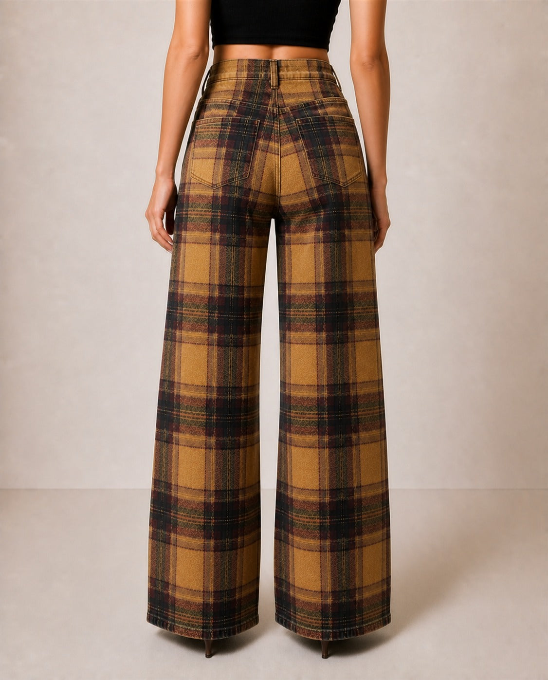 Prairie Rustler RB-BOT05 – Back View – Riley – mustard, deep brown, charcoal