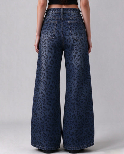 Outlaw Shadow Leopard Wide-Leg Jeans