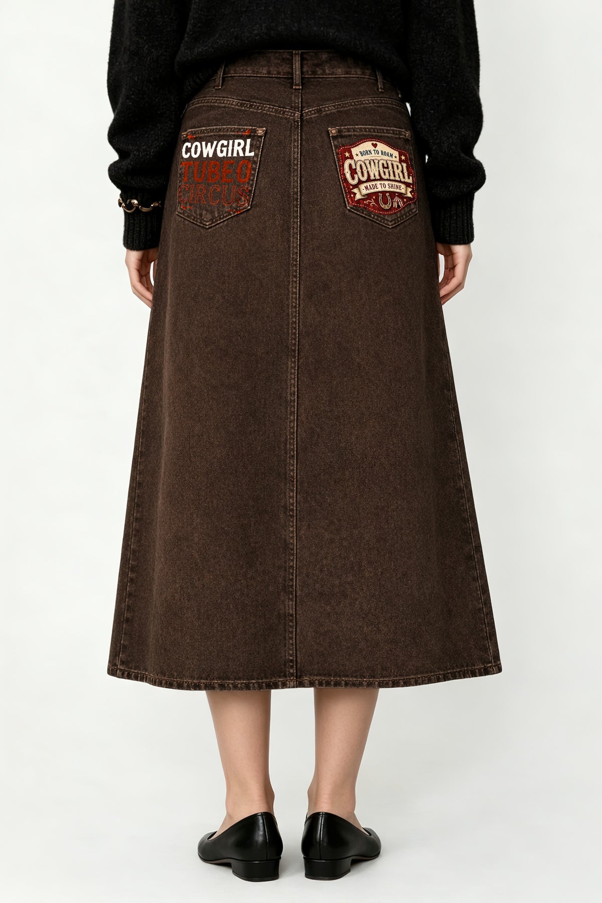 Frontier Circus Trail Ankle-Length Denim Skirt