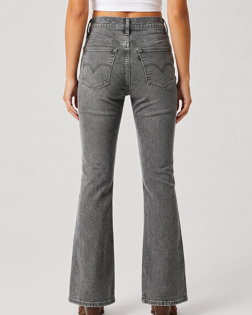 Rustic Rambler Bootcut Jeans – Back View – Riley – gray