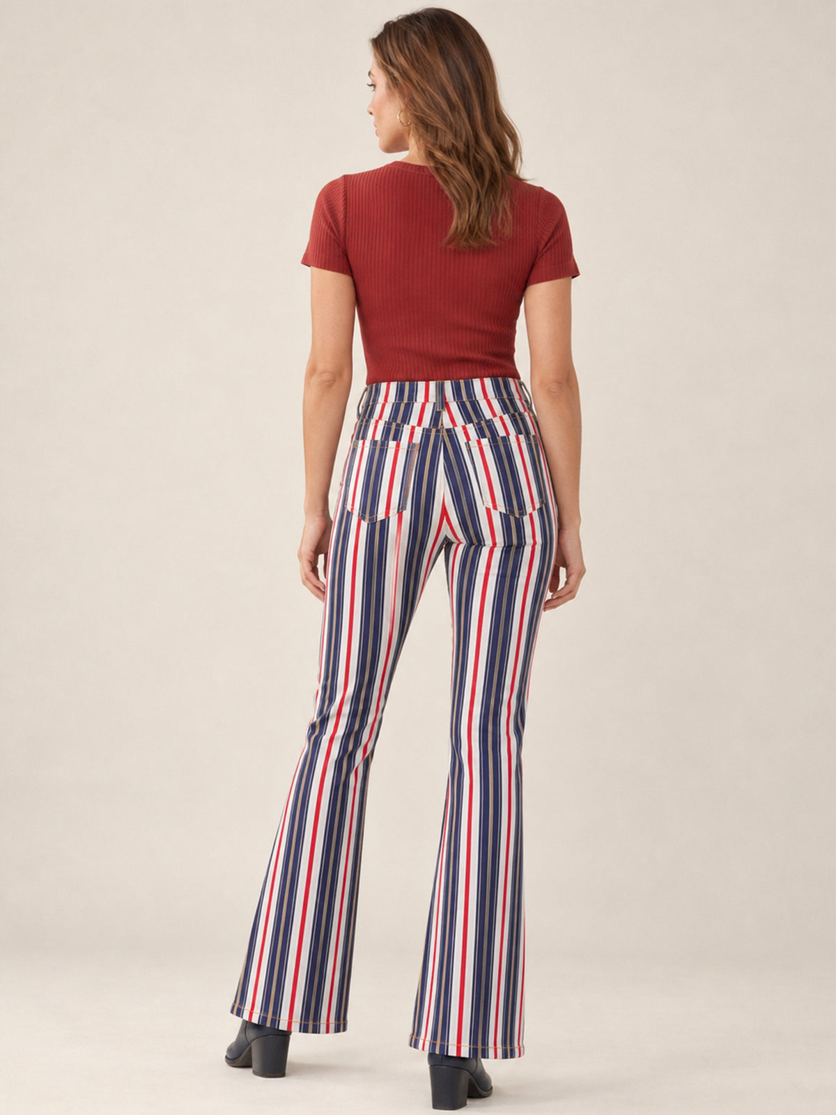 Canyon Stride Bootcut Jeans – Back View – Riley – Navy, Red, White