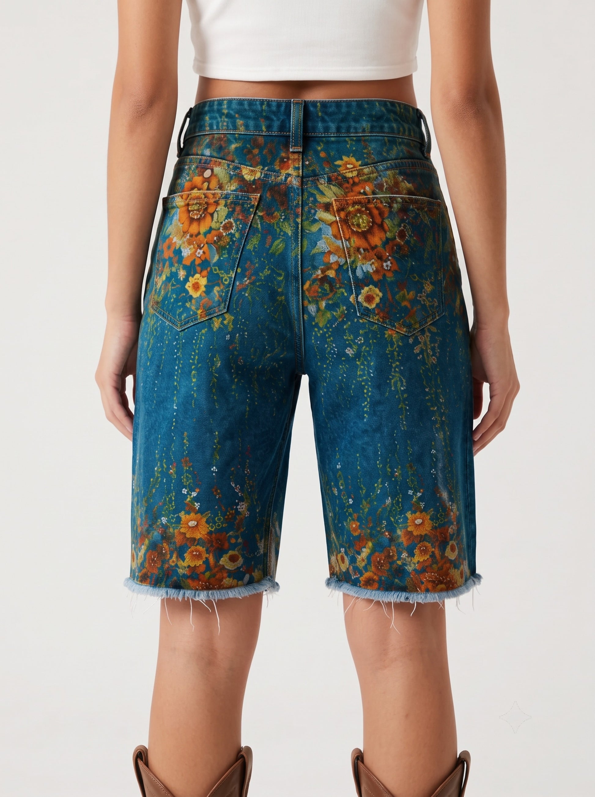 Desert Bloom Teal Floral RB-BOT08 – Back View – Riley – teal