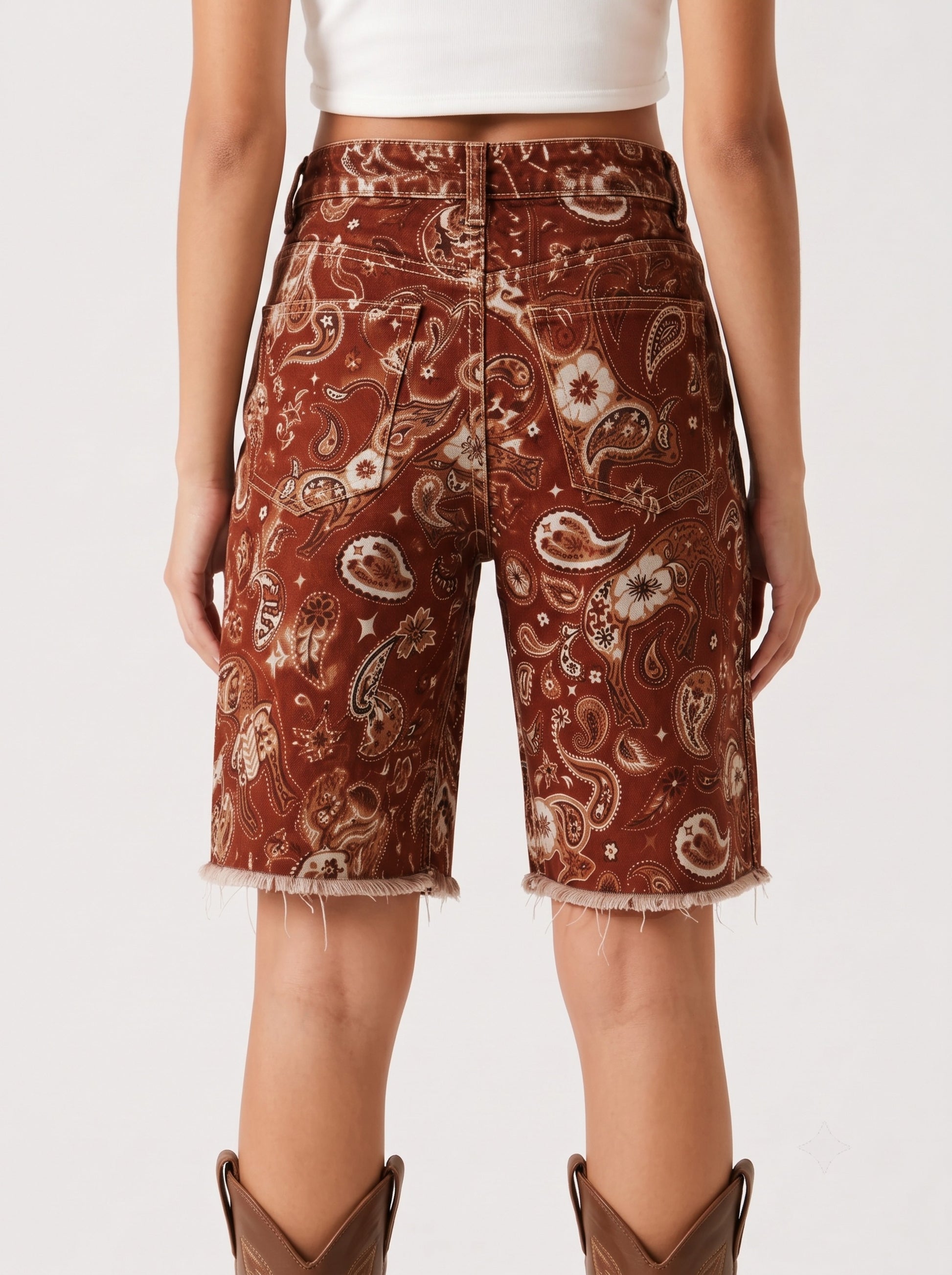 Desert Mirage Rust Paisley RB-BOT08 – Back View – Riley – rust