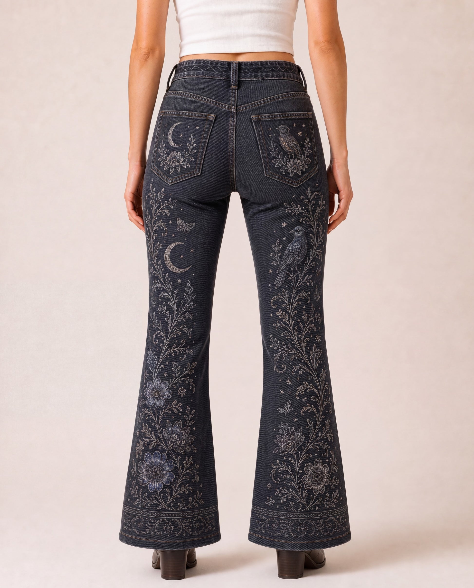 Moonlit Prairie Bootcut Jeans – Back View – Riley – Indigo