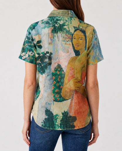Cactus Mirage Teal Artistic RB-TOP15 – Back View – Riley – teal, mustard