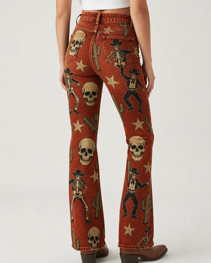 Desert Revenant Bootcut Jeans – Back View – Riley – rust