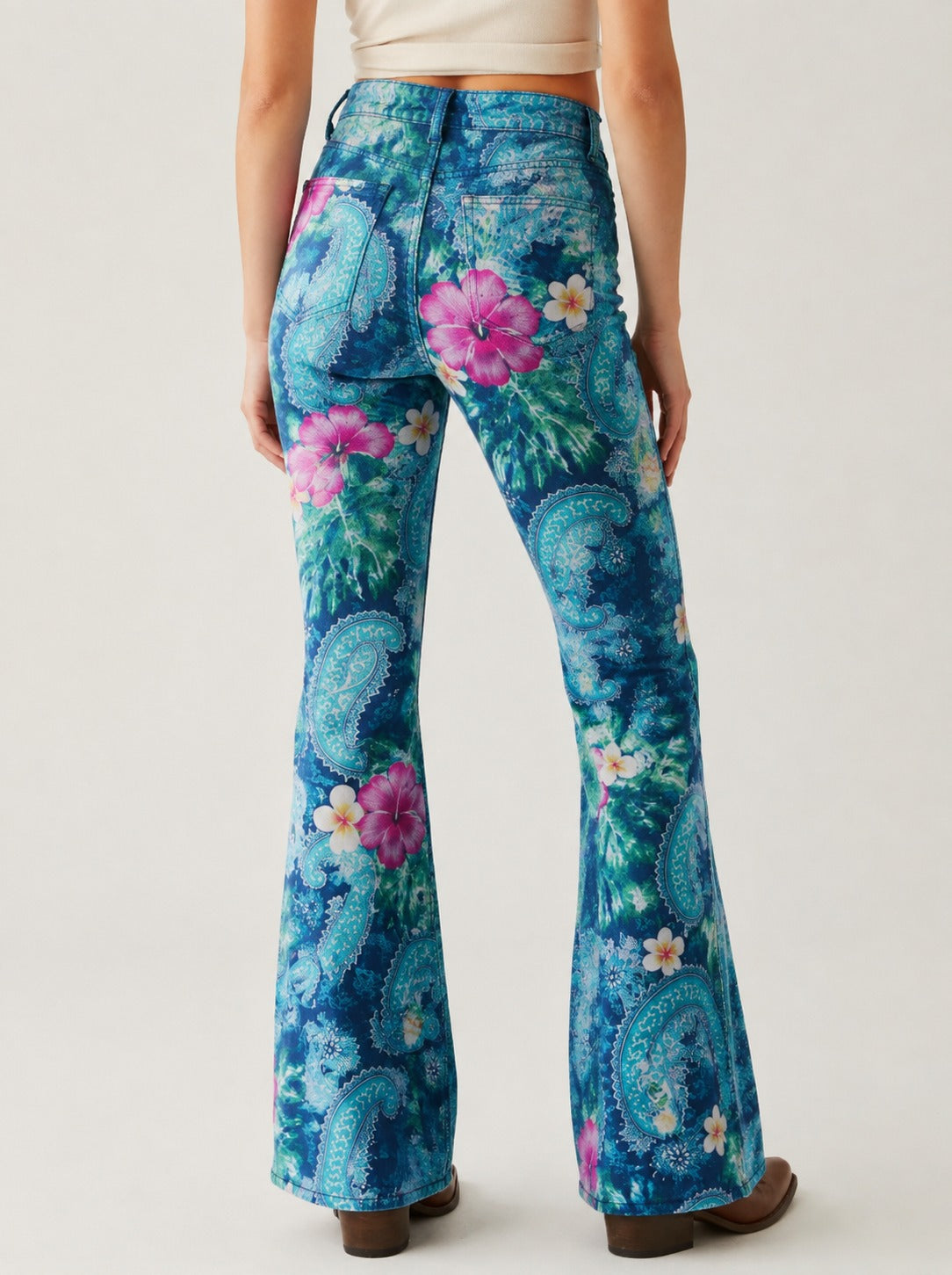 Cactus Bloom RB-BOT04 – Back View – Riley – teal, blue