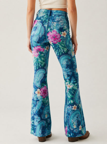 Cactus Bloom RB-BOT04 – Back View – Riley – teal, blue