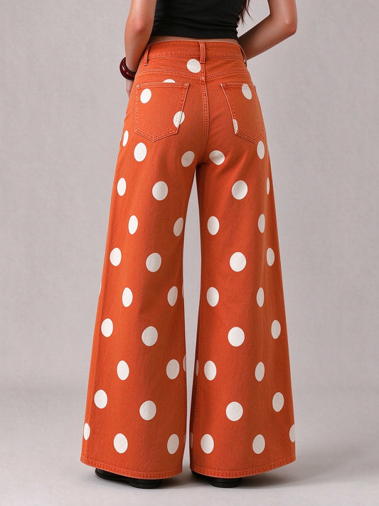 Desert Sunset Spots Wide-Leg Jeans