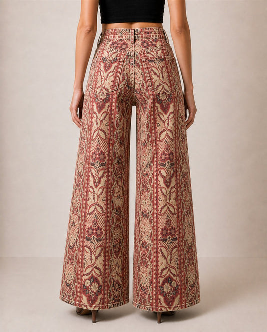 Prairie Bloom Burgundy RB-BOT05 – Back View – Riley – burgundy