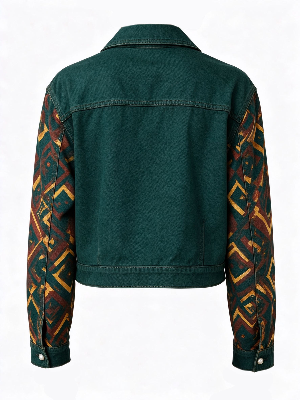 Southwest Diamond Trail Cropped Denim Jacket