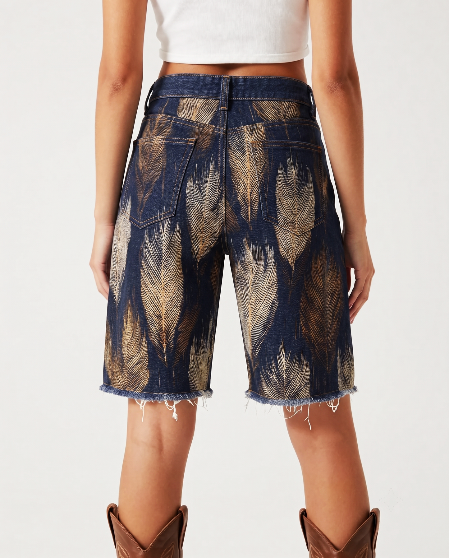 Feathered Frontier RB-BOT08 – Back View – Riley – Dark Indigo