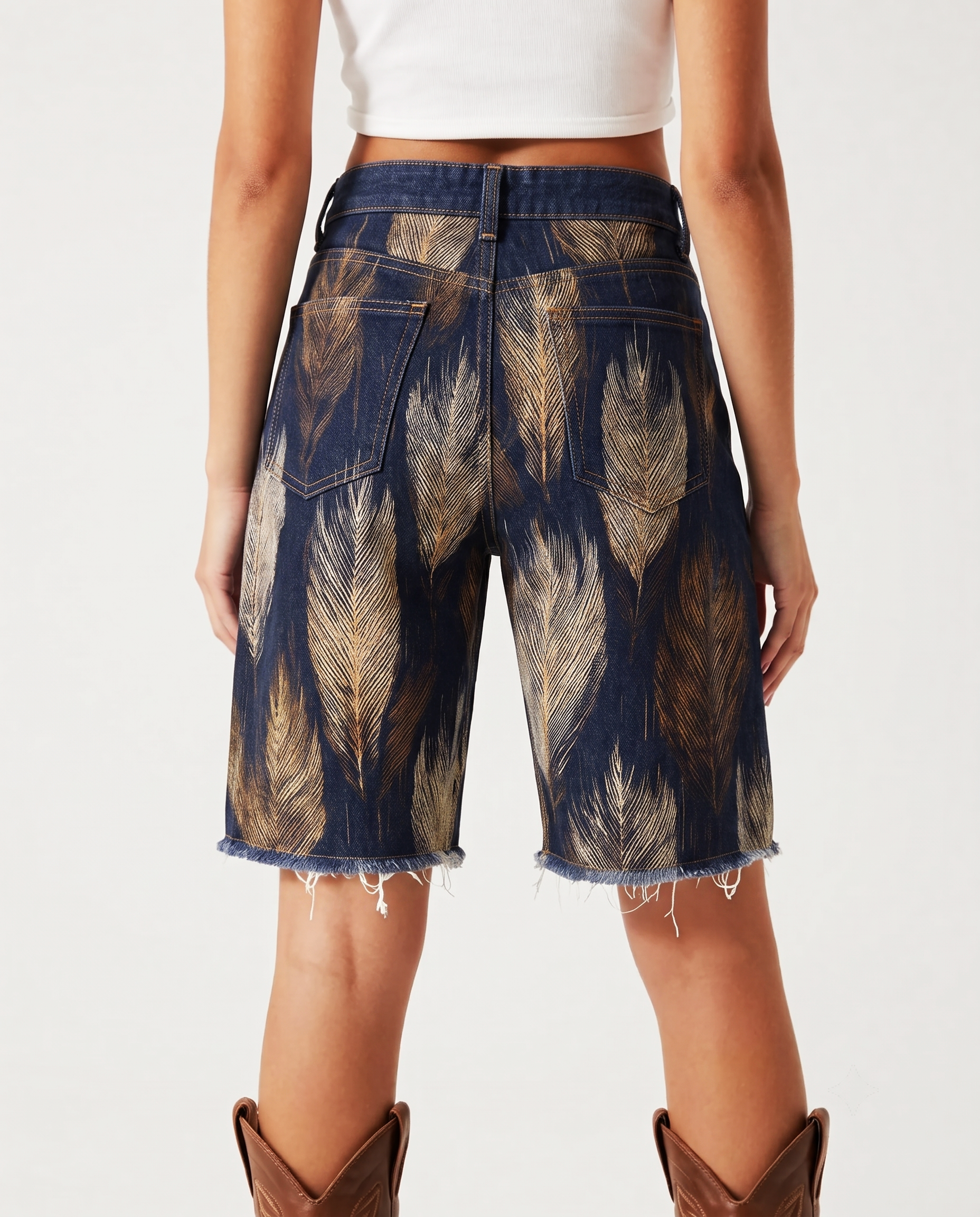 Feathered Frontier RB-BOT08 – Back View – Riley – Dark Indigo