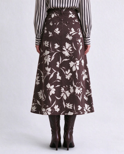 Rodeo Wildflower Bloom Ankle-Length Denim Skirt