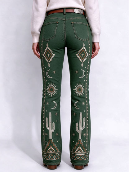 Sagebrush Moon Dance Low-Rise Bootcut Jeans