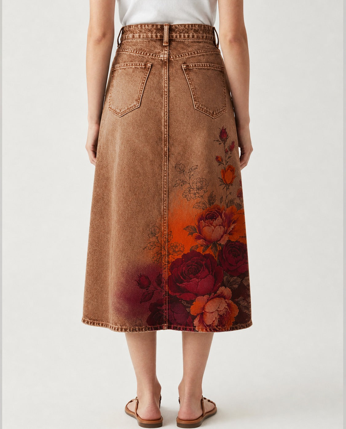 Prairie Bloom Brown RB-SKT10 – Back View – Riley – brown