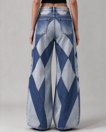 Rodeo Harlequin Wide-Leg Jeans