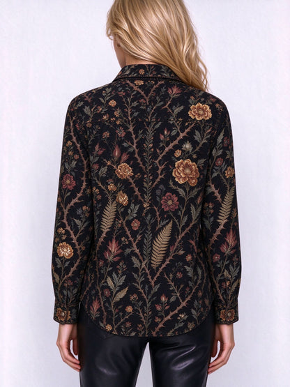 Midnight Ranch Trellis Long Sleeve Denim Shirt