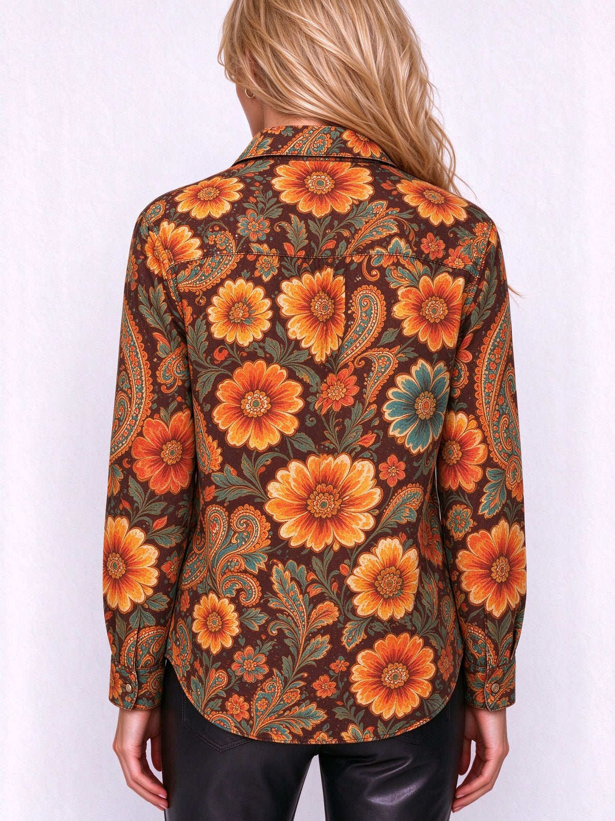 Prairie Sunburst Paisley Long Sleeve Denim Shirt