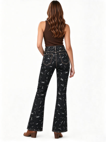 Midnight Feather Trail Bootcut Jeans