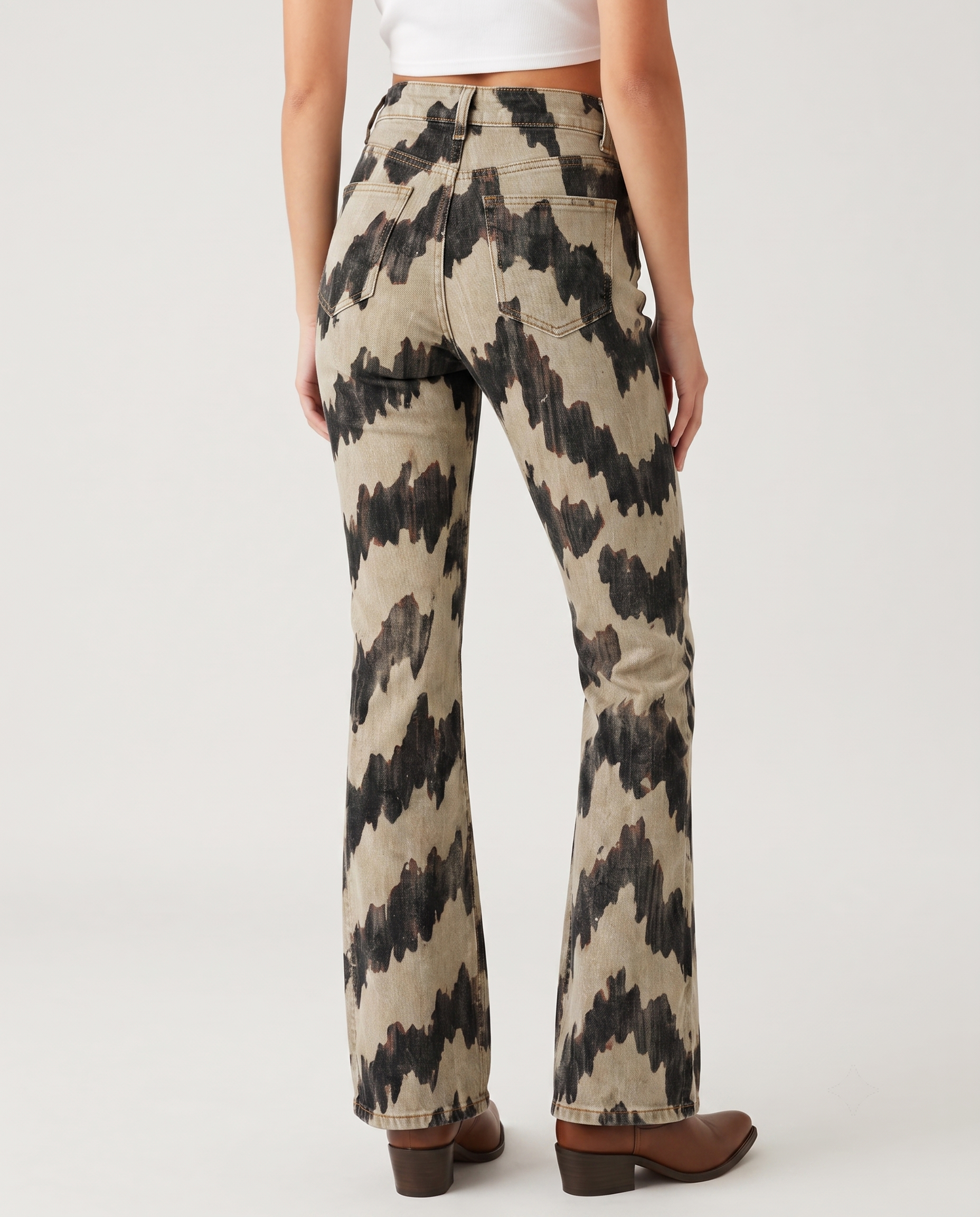 Desert Ripple Bootcut Jeans – Back View – Riley – Light Wash