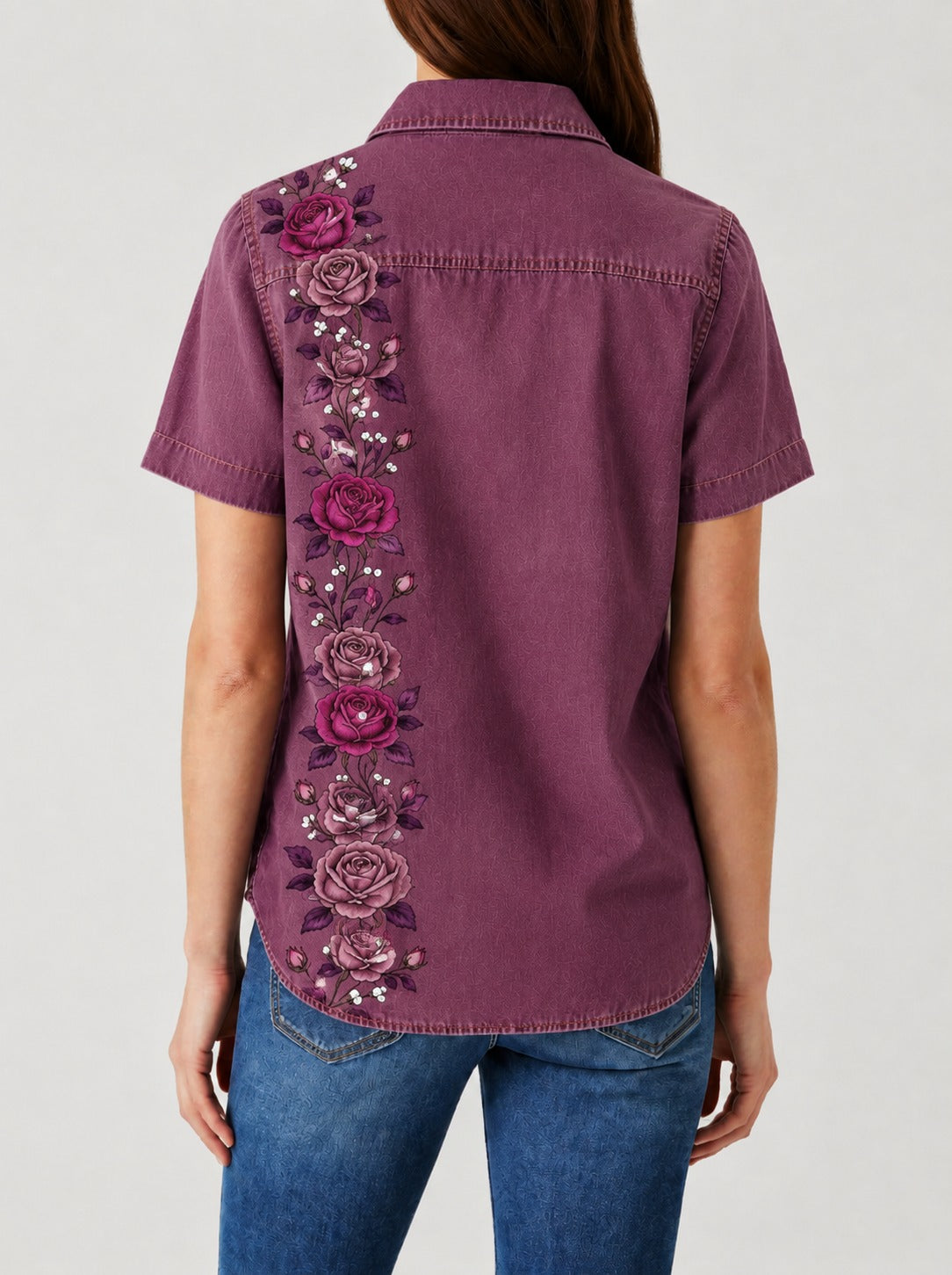 Prairie Rose Rebel RB-TOP15 – Back View – Riley – Deep Plum