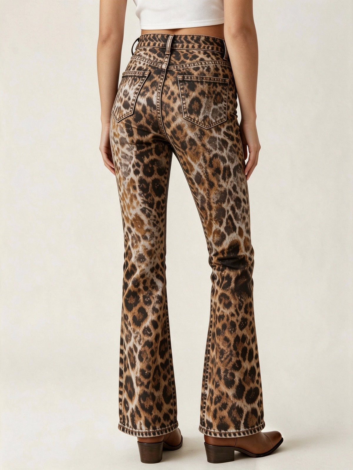 Sunset Leopard Bootcut Jeans