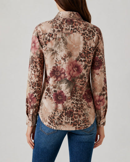 Desert Bloom Beige RB-TOP16 – Back View – Riley – beige, maroon, brown
