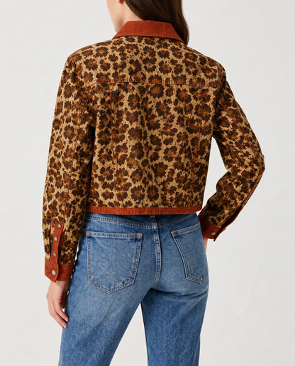 Desert Bloom Brown Floral RB-JKT01 – Back View – Riley – Denim