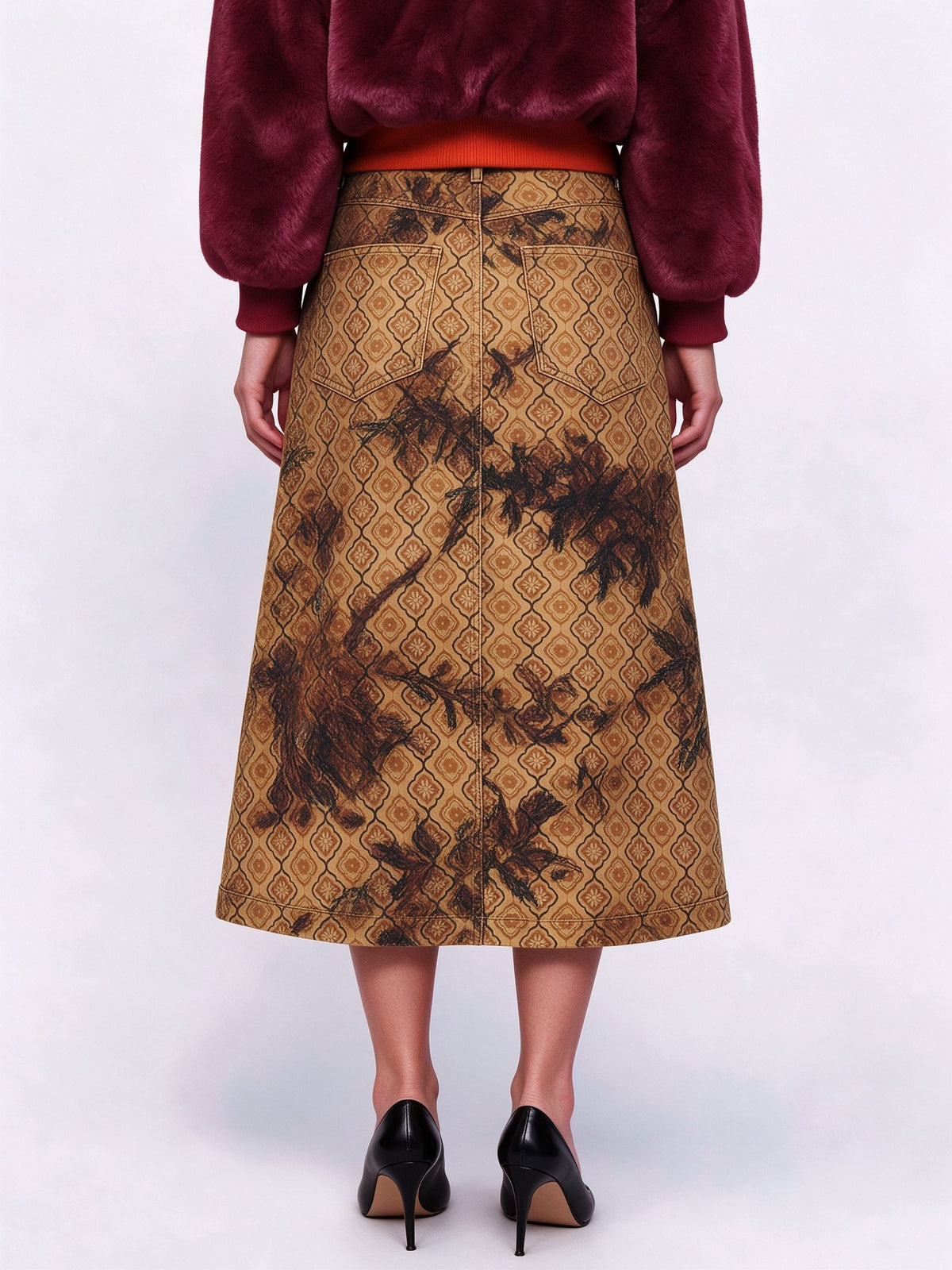 Canyon Tapestry Trail Ankle-Length Denim Skirt
