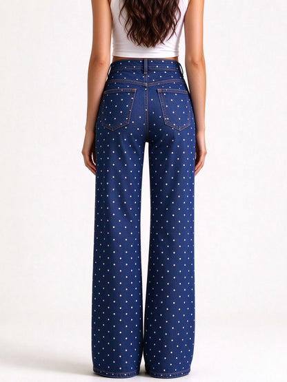 Rodeo Star Dots High-Rise Straight-Leg Jeans