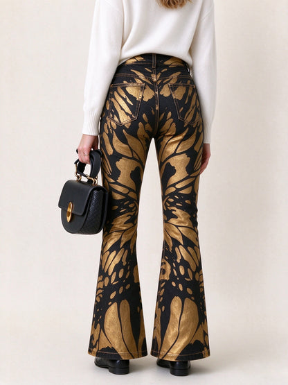 Golden Sage Flare Jeans