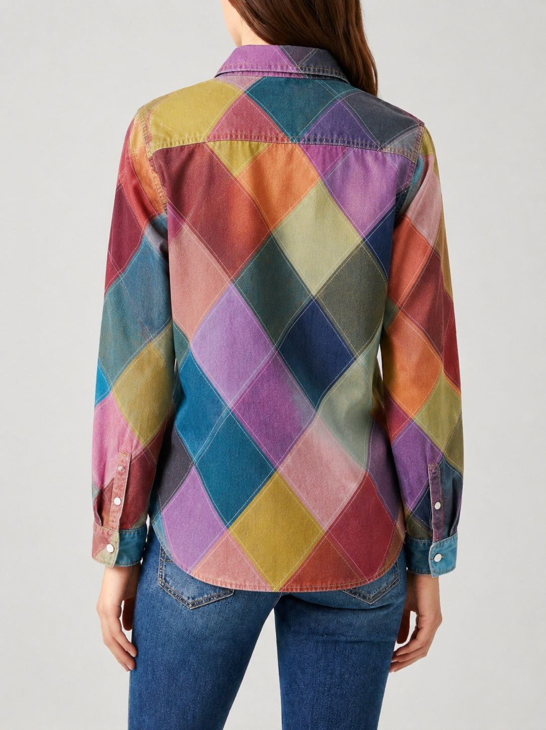 Prairie Patchwork Multicolor Geometric RB-TOP16 – Back View – Riley – Multicolor