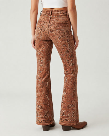 Desert Mirage Bootcut Jeans – Back View – Riley – brown