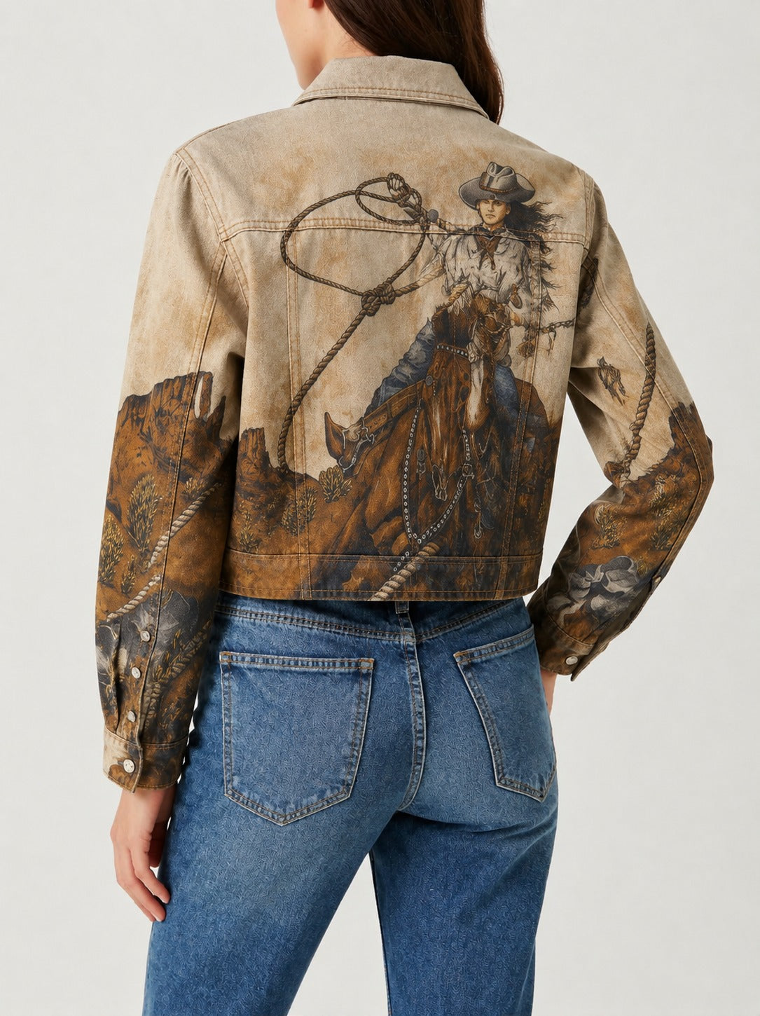 Desert Rider RB-JKT01 – Back View – Riley – beige, brown